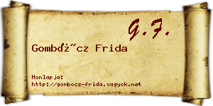 Gombócz Frida névjegykártya
